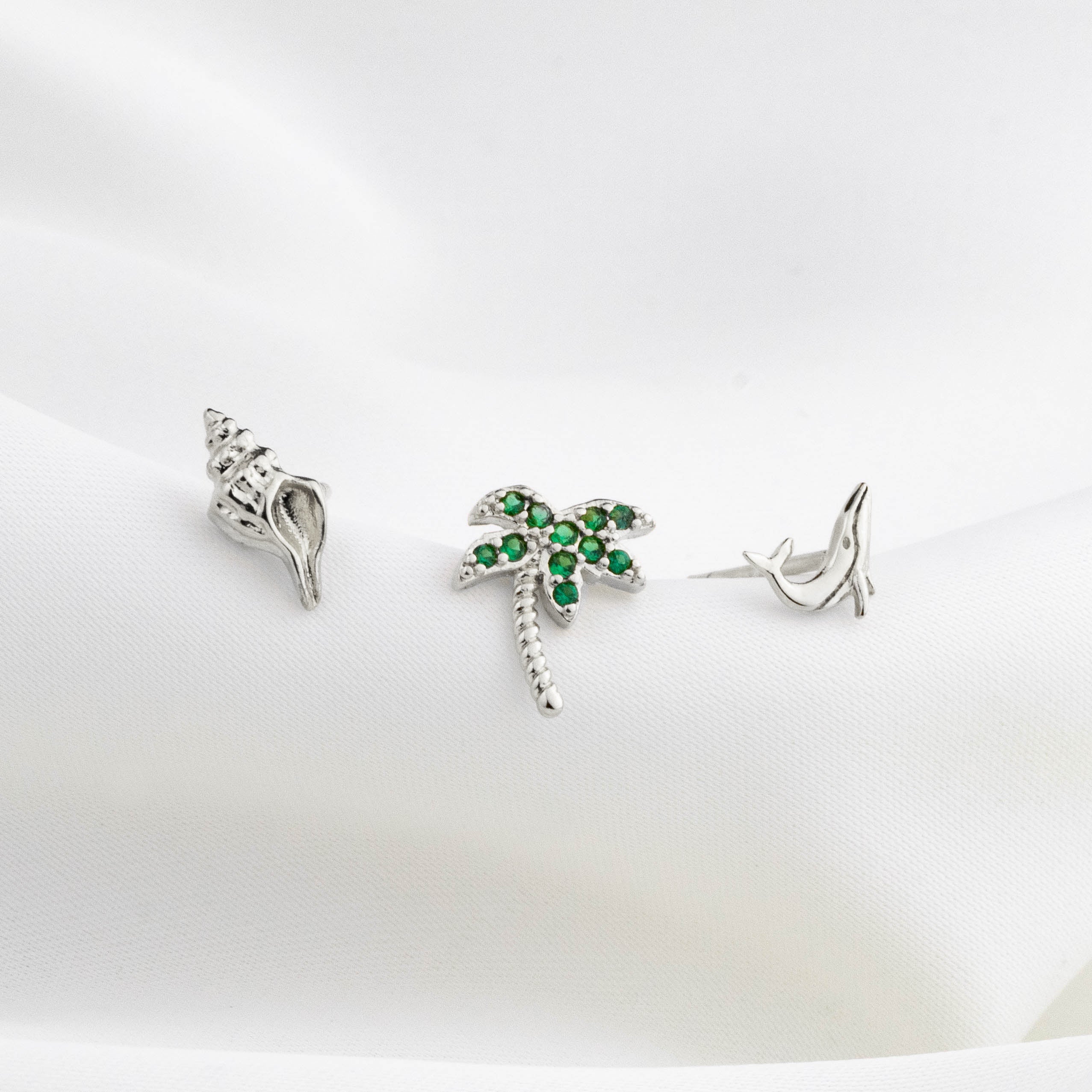 Silver Tiny Whale Stud - Image 2