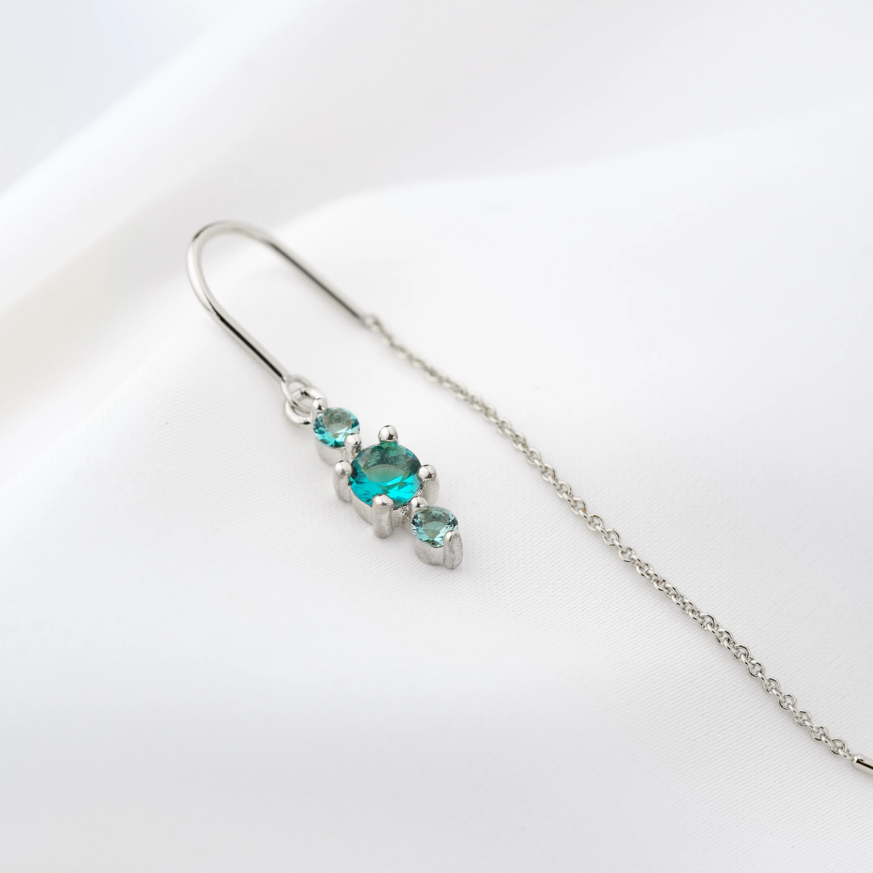 Silver Triple Turquoise Drop Earthread
