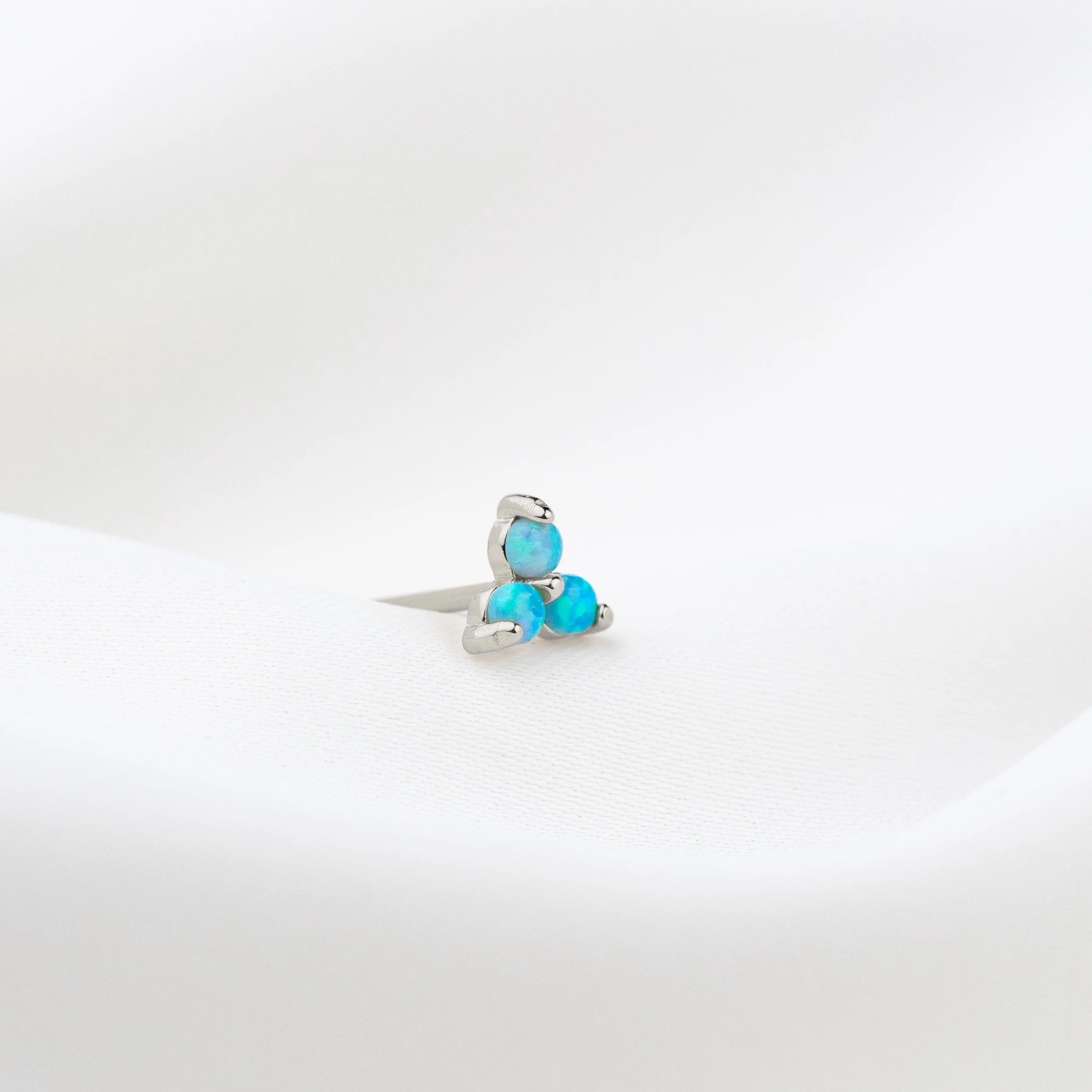 Silver Triple Turquoise Opal Stud - Image 2
