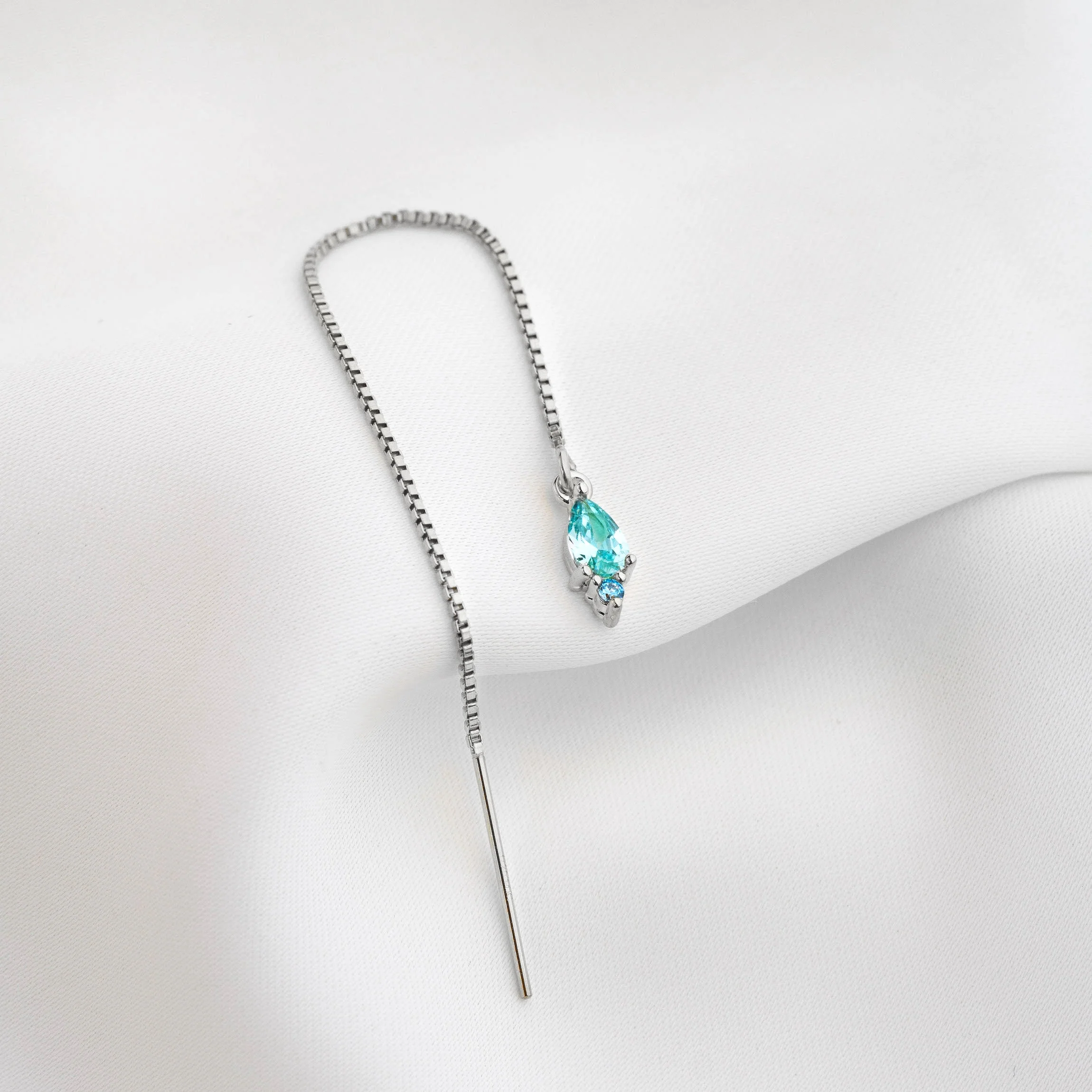 Silver Turquoise Drop Earthread