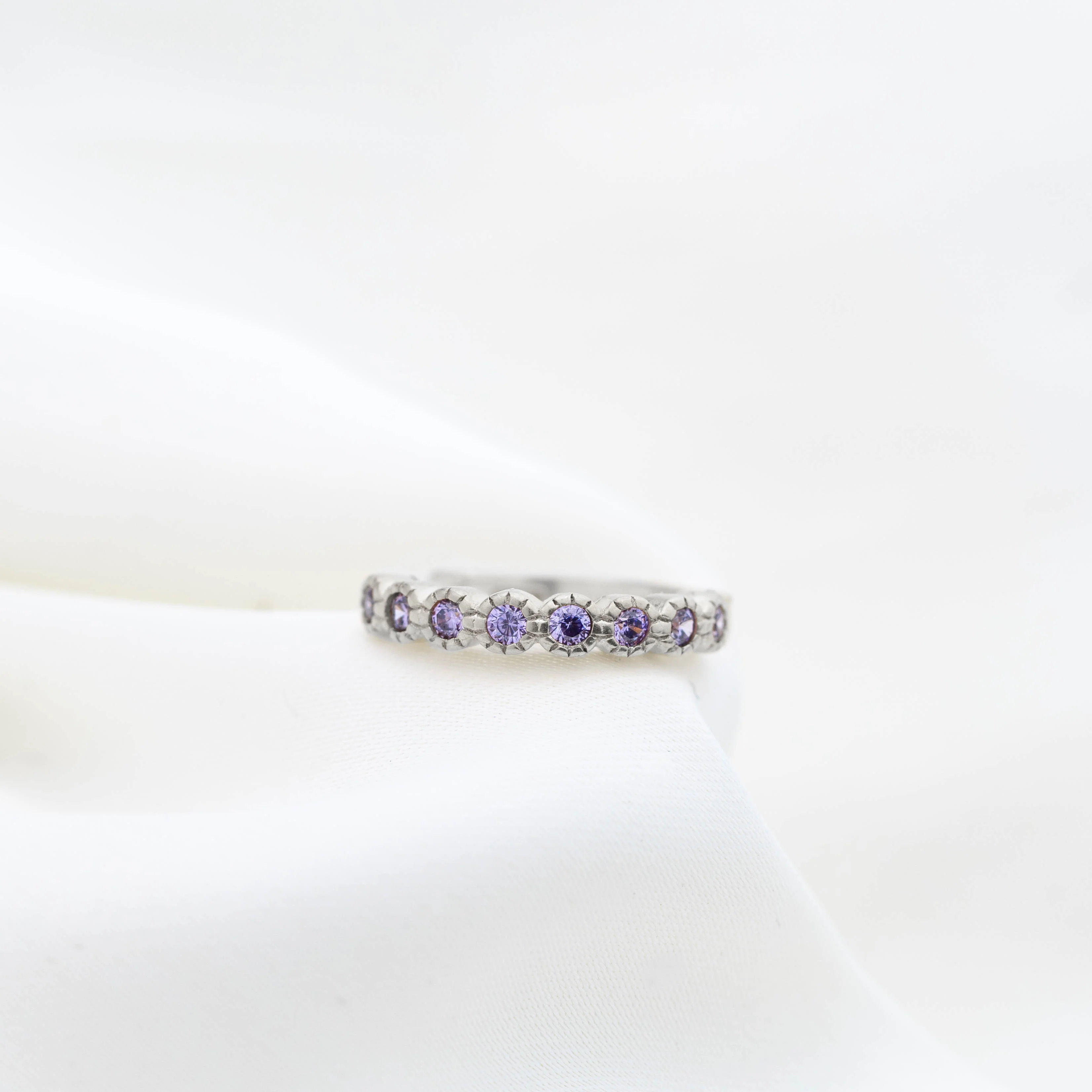 Silver Violet Dotted Hoop - Image 2