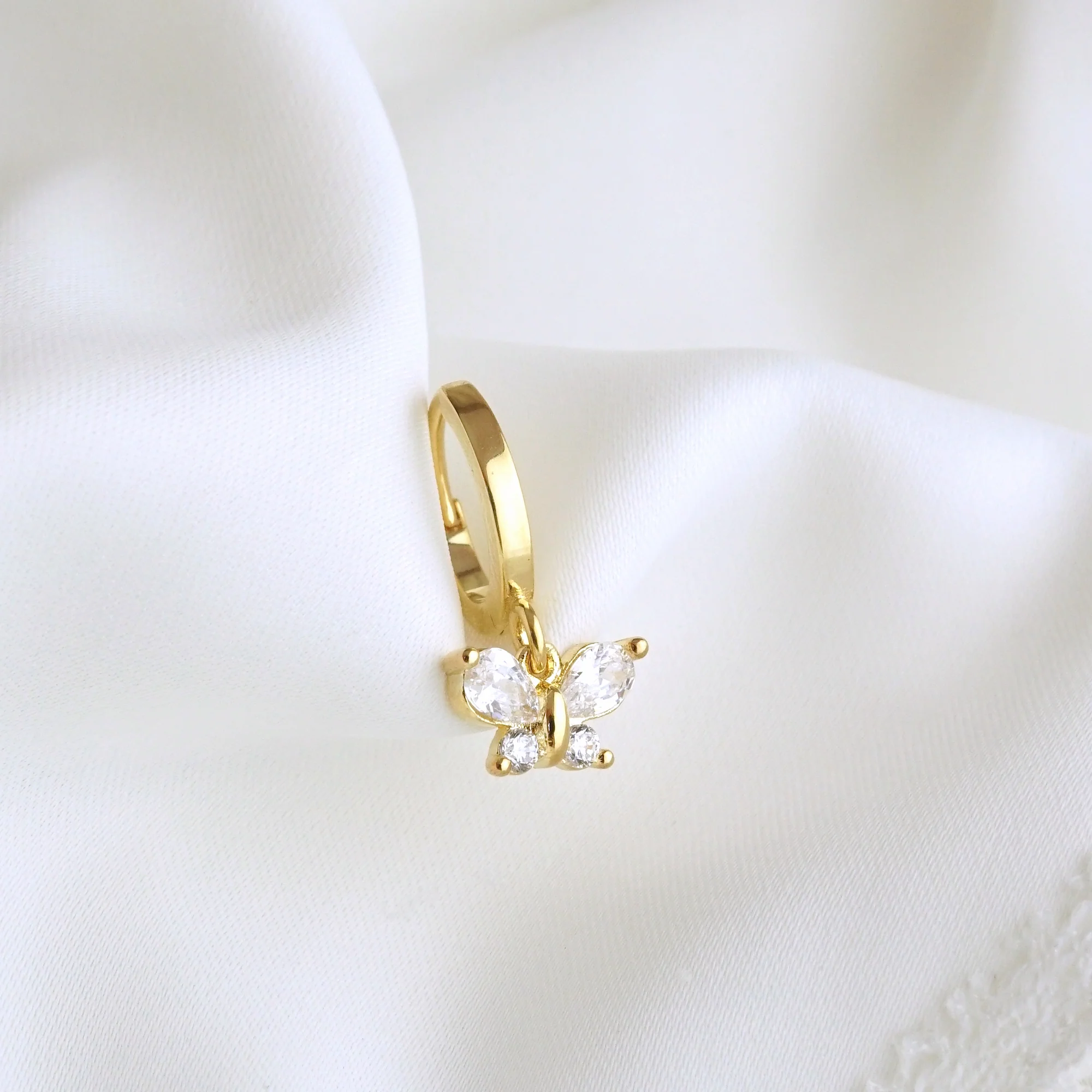 Small Diamond Butterfly Earring