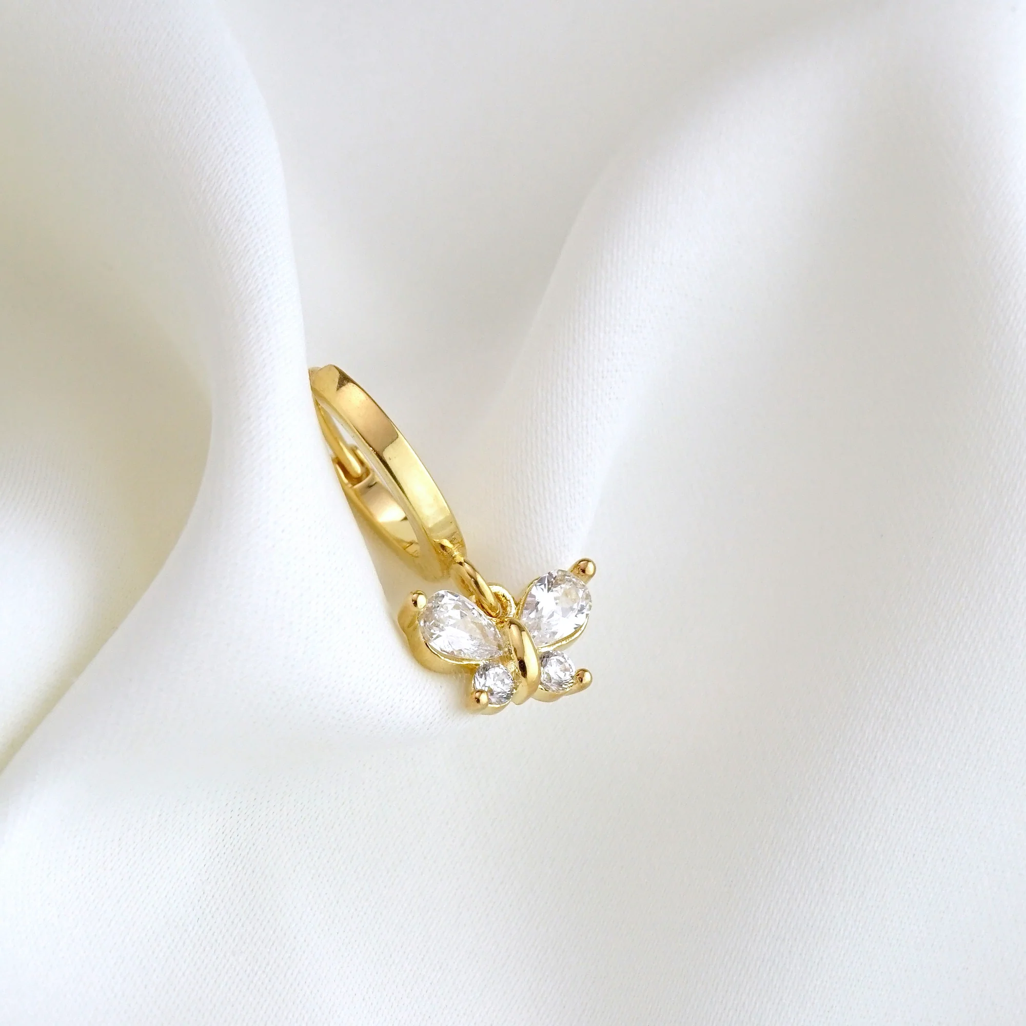Small Diamond Butterfly Earring - Image 3