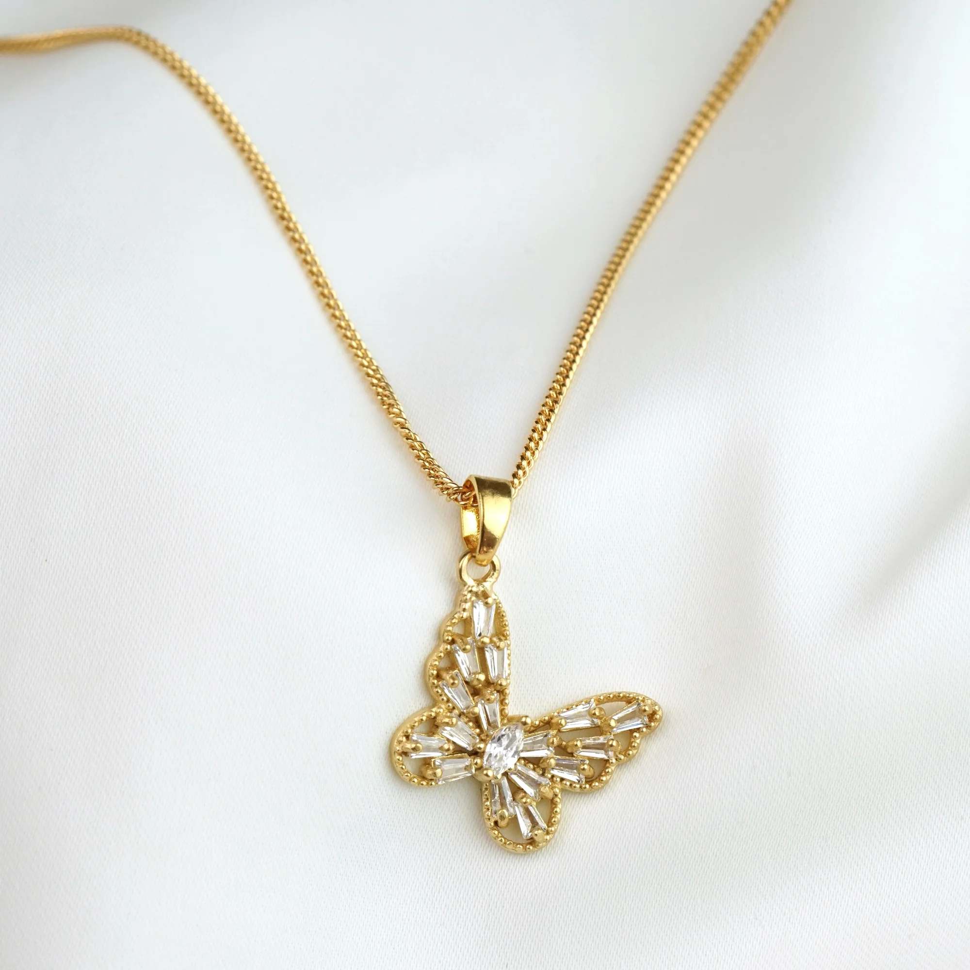 Sparkling Diamonds Butterfly Necklace - Image 4