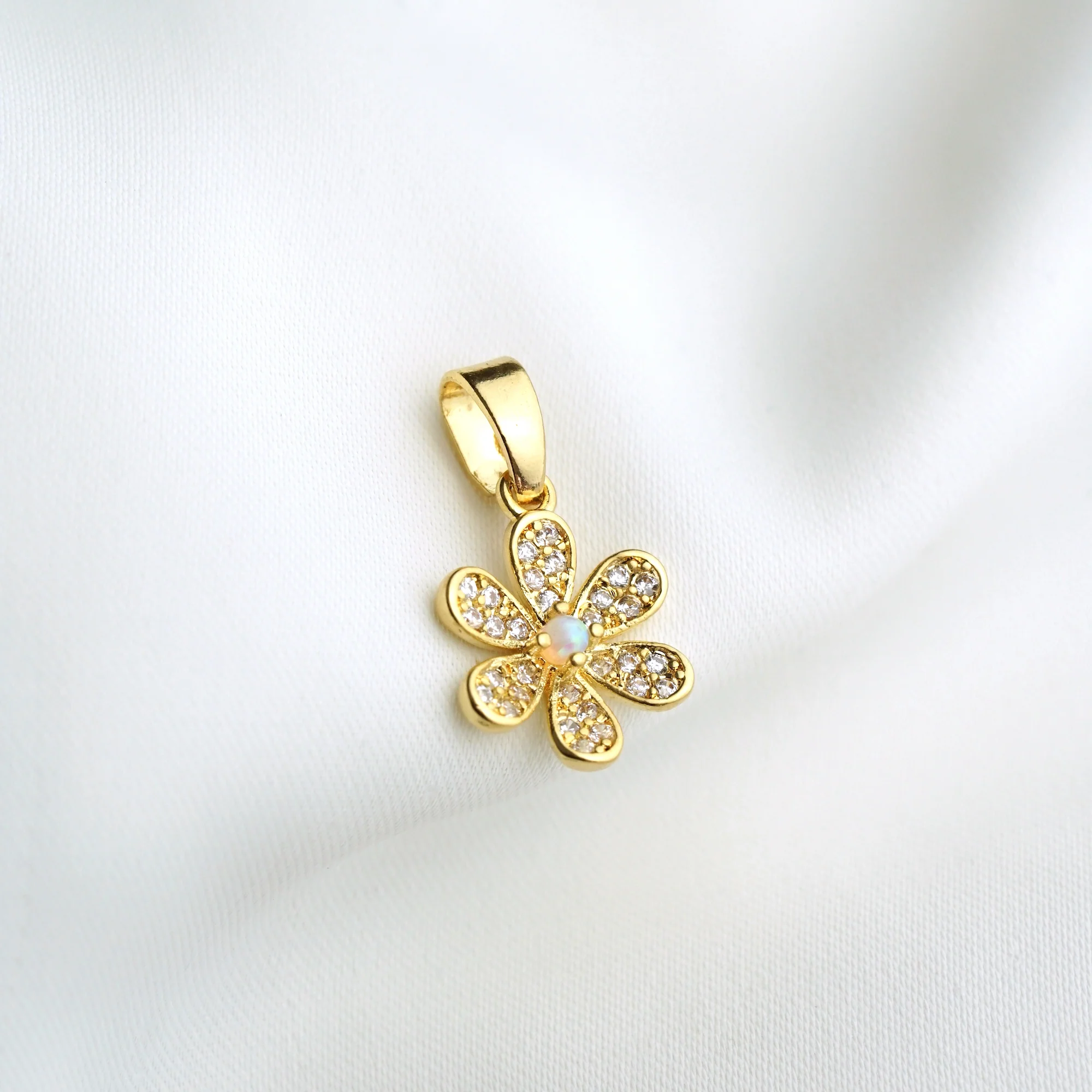 Sparkling Opal Flower Necklace - Image 2