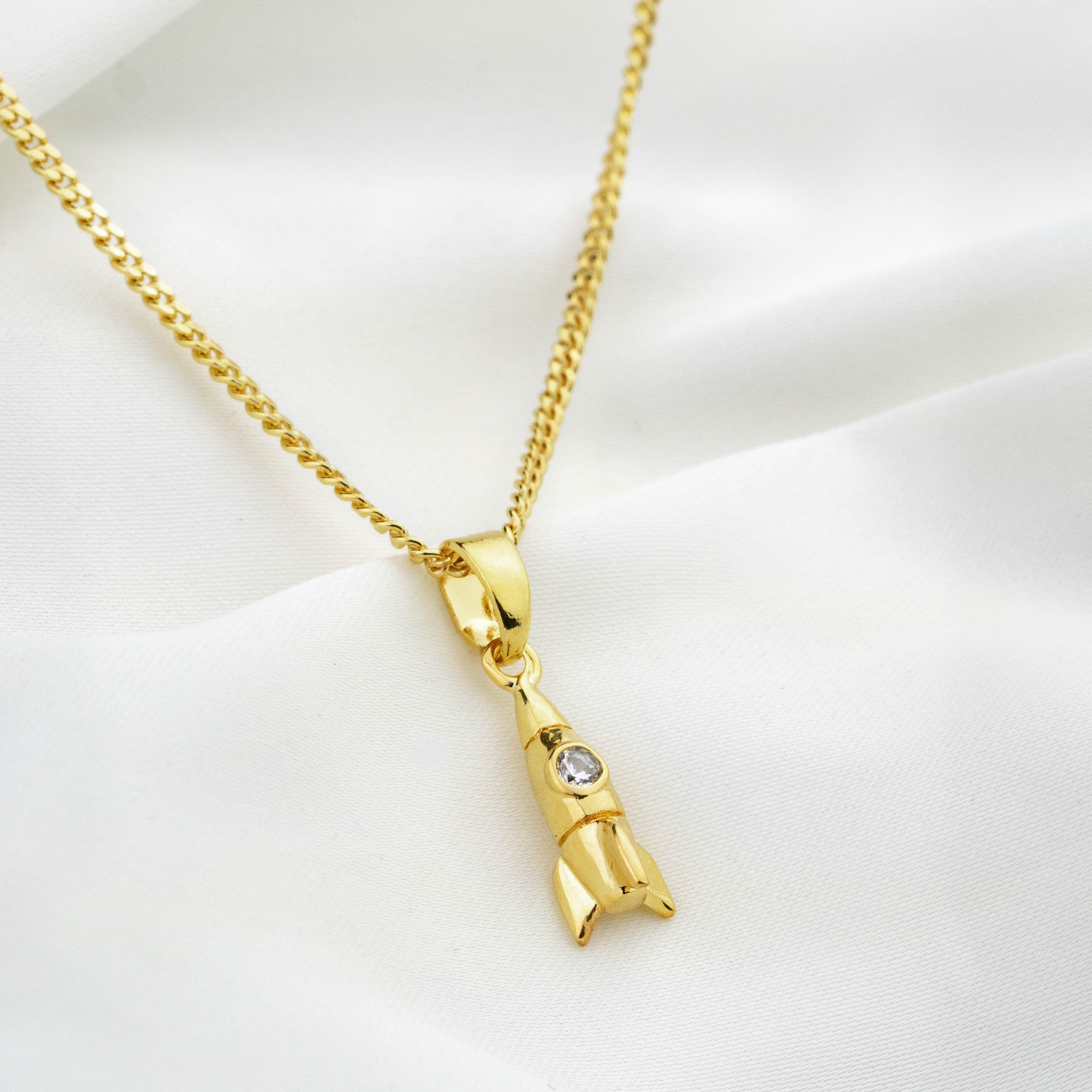 Sparkly Rocketship Necklace - Image 4