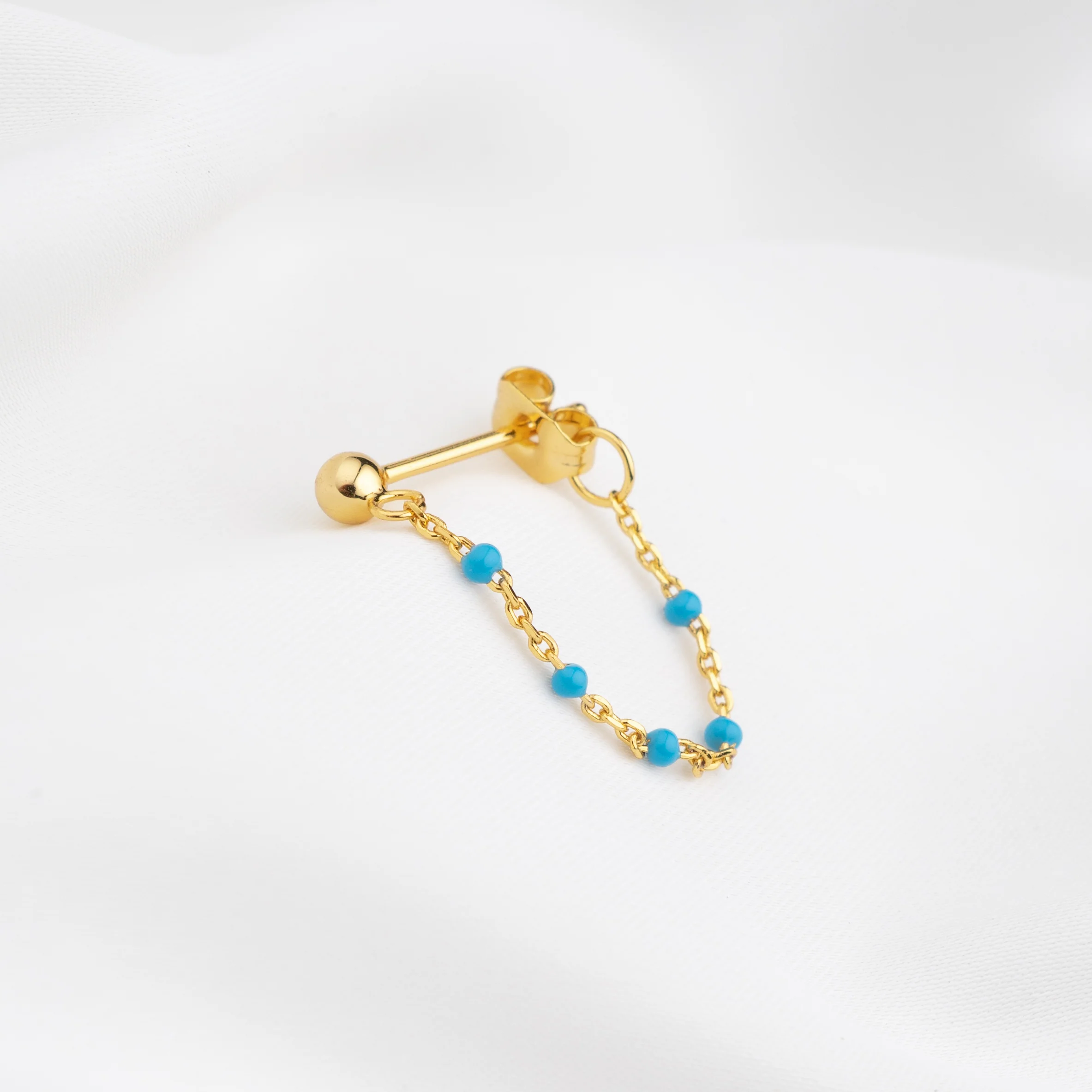 Summer Blue Chain Earpin