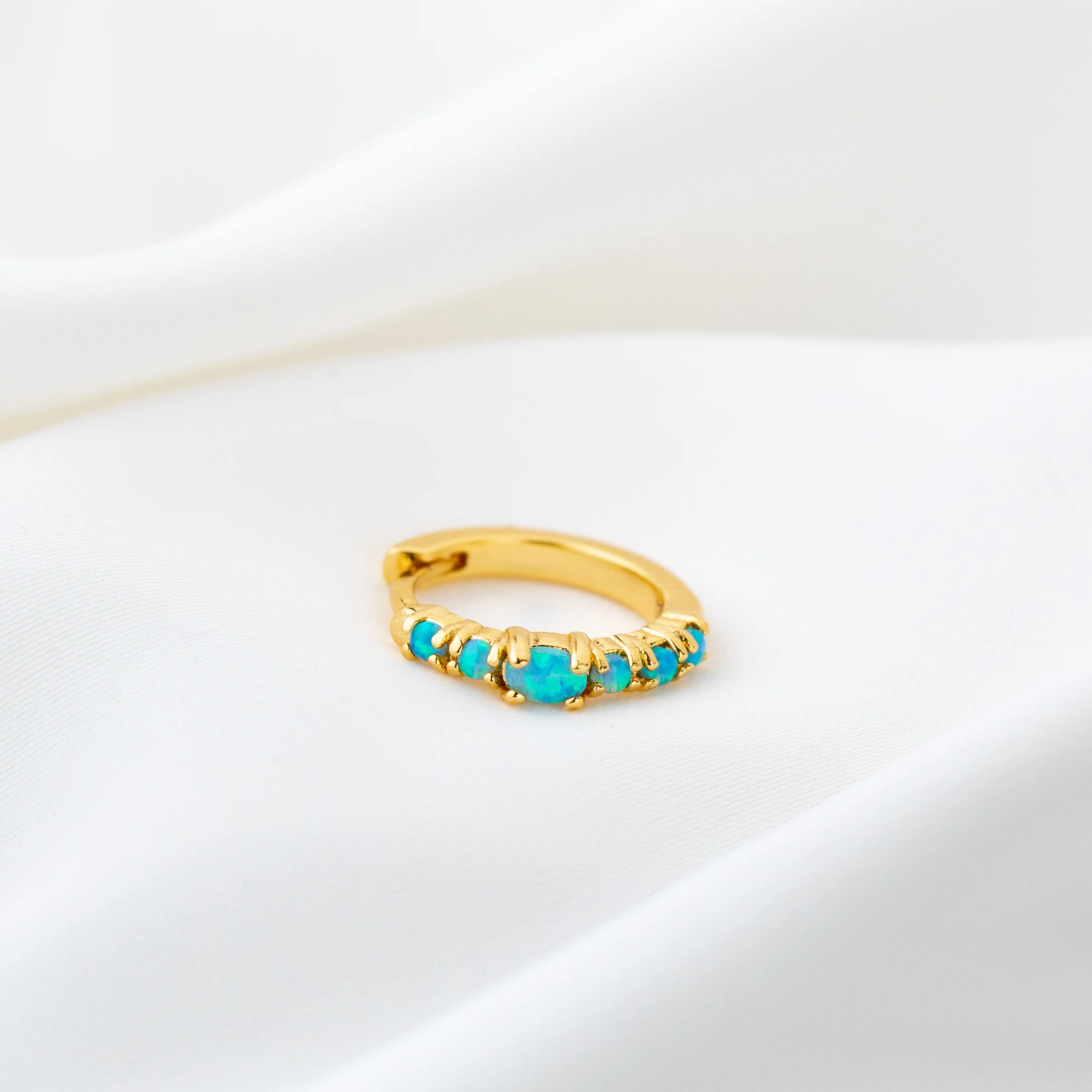 Turquoise Summer Opal Hoop - Image 3