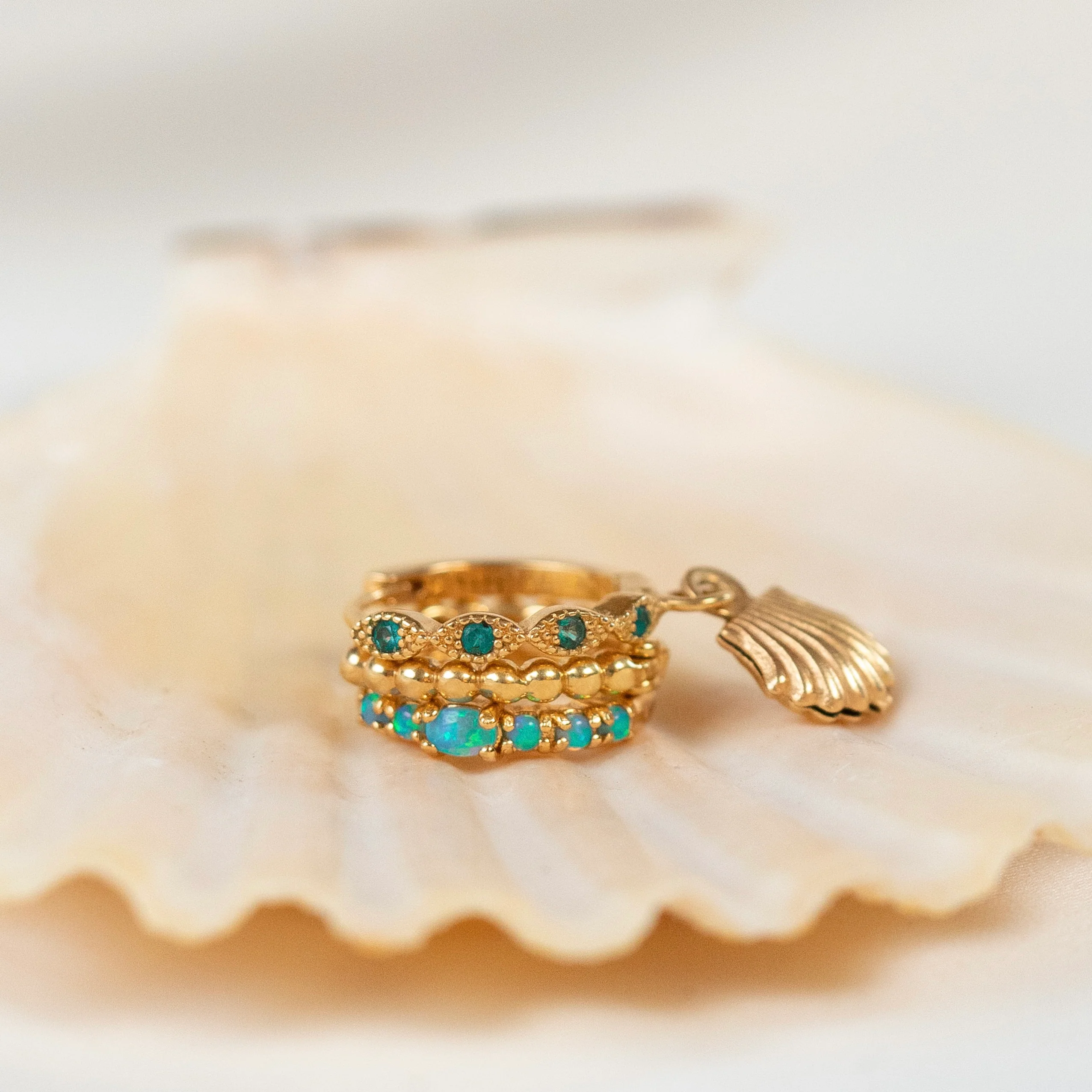 Turquoise Summer Opal Hoop - Image 4